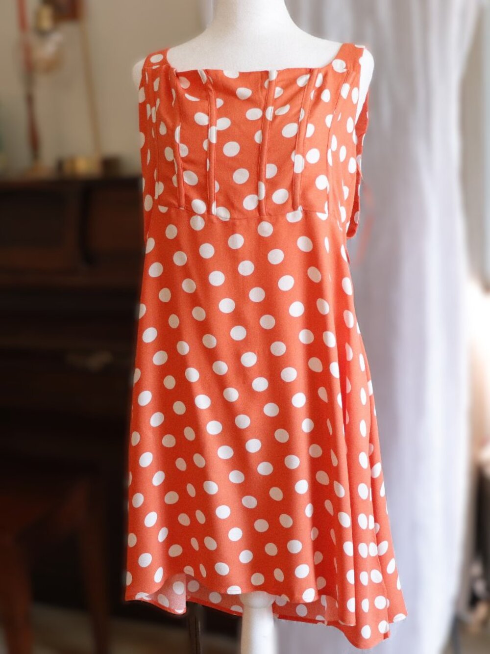 AFRM Lindsi Polka Dot Corset Mini Dress, XL